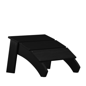 916-JJC14309BKGG Sawyer Outdoor Adirondack Ottoman Foot Rest - Resin Wood, Black