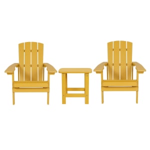 916-JJC145012T14001Y Adirondack Side Table & (2) Chair Set - 18 3/4" x 15", Poly Re...