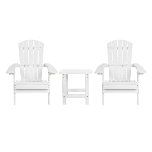 916-JJC145052T14001W Adirondack Side Table & (2) Folding Chair Set - 18 3/4" x 15",...