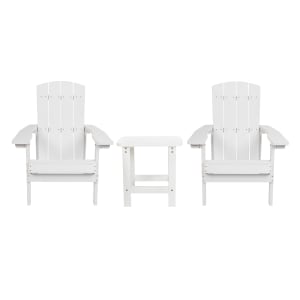 916-JJC145012T14001W Adirondack Side Table & (2) Chair Set - 18 3/4" x 15", Poly Re...