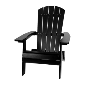 916-JJC14505BLKGG Charleston Indoor/Outdoor Folding Adirondack Chair - Resin Wood, Black