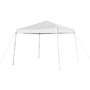 916-JJGZ88WHGG 7 3/4 ft Square Pop Up Canopy Tent w/ Carry Bag - White Polyester, Steel Frame