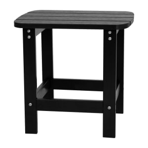 916-JJT14001BLKGG Rectangular Adirondack Side Table - 18 3/4" x 15", Poly Resin, Black