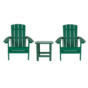 916-JJC145012T14001G Adirondack Side Table & (2) Chair Set - 18 3/4" x 15", Poly Re...