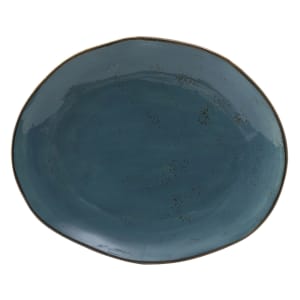 424-GGE023 13 1/4" x 11" Free Form Artisan Geode Platter - Porcelain, Azure