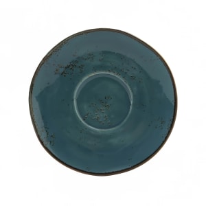 424-GGE084 6 3/8" Round Artisan Geode Saucer - Porcelain, Azure