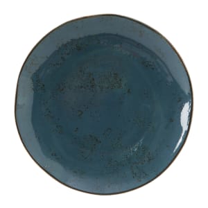 424-GGE006 10 1/4" Round Artisan Geode Plate - Porcelain, Azure