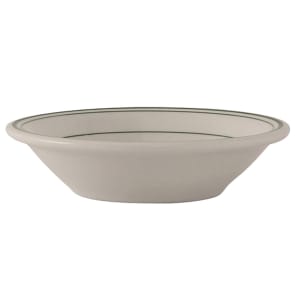 424-TGB010 11 oz Round Green Bay Grapefruit Bowl - Ceramic, American White/Eggshell w/ Green Band