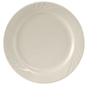 424-YEA120 12" Round Monterey Plate - Ceramic, American White/Eggshell