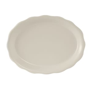 424-TSC012 9 1/2" x 7 1/8" Oval Shell Platter - Ceramic, American White/Eggshell