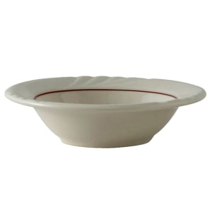 424-YBD052 3 1/2 oz Round Monterey Fruit Dish - Ceramic, Eggshell w/ Berry Band