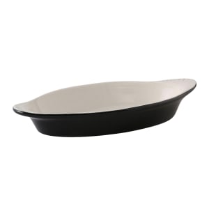 424-B4N120 12 oz. Oval, DuraTux®© Welsh Rarebit - Ceramic, Black/Eggshell