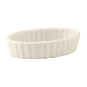 424-BEK0306 3 oz Oval DuraTux®© Crème Brulee Dish - Ceramic, Eggshell