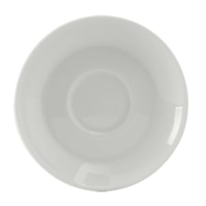 424-BPE0451 4 5/8" Round DuraTux®© Cappuccino Saucer - China, Porcelain White