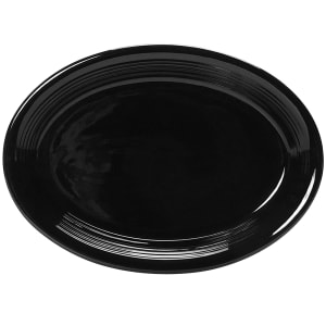 424-CBH1142 11 1/2" x 8 3/4" Oval Concentrix®© Platter - Ceramic, Black