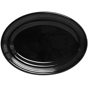 424-CBH116 11 1/2" x 8 3/8" Oval Concentrix®© Platter - Ceramic, Black