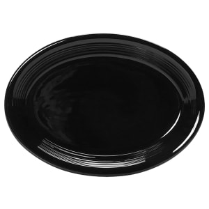 424-CBH0962 9 3/4" x 7" Oval Concentrix®© Platter - Ceramic, Black