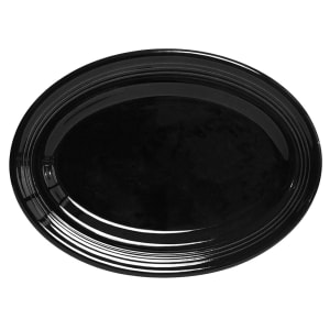 424-CBH136 13 3/4" x 10 1/2" Oval Concentrix®© Platter - Ceramic, Black