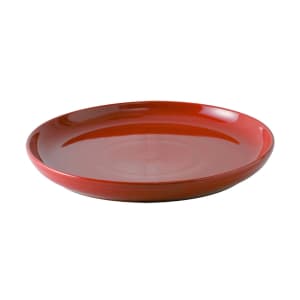 424-BQA1315 13 1/8" Round DuraTux®© Pizza Plate - Ceramic, Cayenne