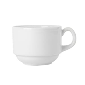 424-ALF0803 8 oz Alaska/Colorado Stackable Cup - China, Porcelain White