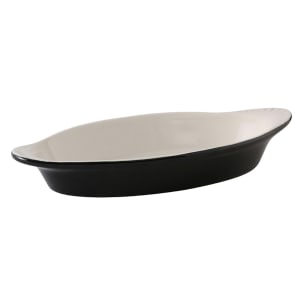 424-B4N080 8 oz. Oval, DuraTux®© Welsh Rarebit - Ceramic, Black/Eggshell