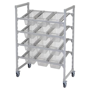 144-CPMU244867FXPKG Mobile Flex Station Unit w/ (4) Open Shelves - Steel/Poly, Speckled Gray
