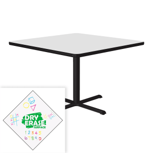 228-BXT36DES 36" Square Café/Breakroom Table w/ Dry Erase Markerboard Top, 29"H