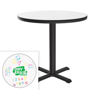 228-BXT36DER 36" Round Café/Breakroom Table w/ Dry Erase Markerboard Top, 29"H