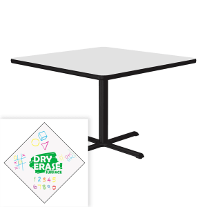 228-BXT42DES 42" Square Café/Breakroom Table w/ Dry Erase Markerboard Top, 29"H