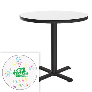 228-BXT42DER 42" Round Café/Breakroom Table w/ Dry Erase Markerboard Top, 29"H