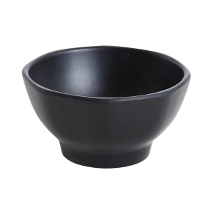 614-BP3104 10 oz Round Melamine Miso Soup Bowl, Black