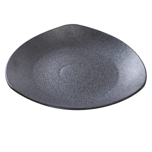 614-DB210 10 1/2" Triangular Diamond Black Plate - Porcelain, Black
