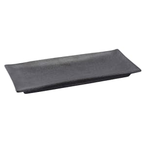 614-DB411 Rectangular Diamond Black Plate - 10 1/2" x 4 3/8", Porcelain, Black