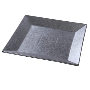614-DB512 12" Square Diamond Black Plate - Porcelain, Black