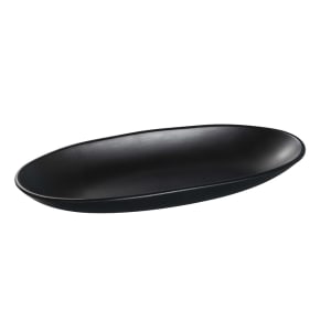 614-BP4113 Boat Shaped Melamine Plate - 12 3/4" x 5 1/2", Black