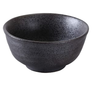 614-DB3005 10 oz Round Diamond Black Rice Bowl - Porcelain, Black