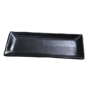 614-BP2213 Rectangular Melamine Plate - 14 1/4" x 6 1/4", Black