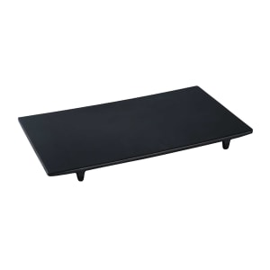 614-BP5011 11" x 7 1/4" Rectangular Black Pearl Plate - Melamine, Black
