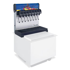 055-2705189 Drop In Soft Drink Dispenser w/ 8 Valves - 80 lb Ice Capacity, 120v
