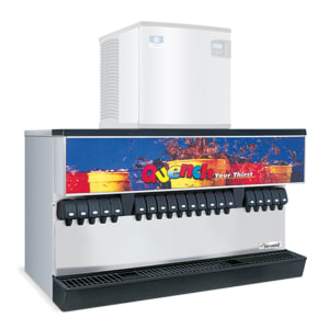 055-2706231 Countertop Ice & Soft Drink Dispenser w/ 20 Valves - 400 lb Ice Capacity, 120v