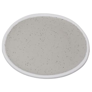 284-P55DVG 5 1/2" Round Melamine Bread/Side Dish/Plate, Dove Gray w/ White Trim