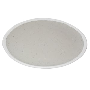 284-P90DVG 9" Round Melamine Plate, Dove Gray w/ White Trim