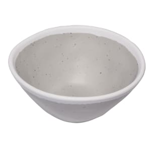 284-B81DVG 8 oz Round Melamine Side Salad/Soup/Side Dish/Bouillon Bowl, Dove Gray w/ White Trim