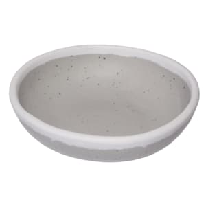 284-B55DVG 4 1/2 oz Melamine Ramekin/Monkey Dish/Side Bowl, Dove Gray w/ White Trim