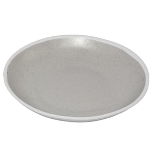 284-P100DVG 1 qt Round Melamine Soup Plate, Dove Gray w/ White Trim