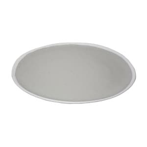 284-P183DVG 18" x 13" Oval Pottery Market Platter - Melamine, Dove Gray w/ White Trim