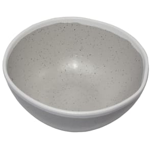 284-B302DVG 20 oz Round Melamine Salad Bowl, Dove Gray w/ White Trim