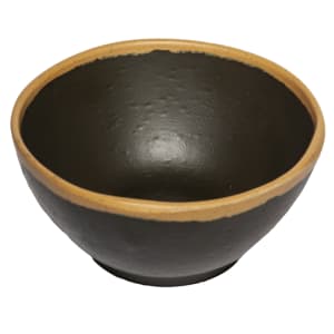 284-B299BR 10 oz Round Melamine Soup/Salad/Pasta/Nappie Bowl, Brown w/ Clay Trim