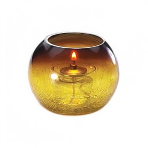 637-80288 Roma Candle Lamp - 4 1/4"D x 3 1/4"H, Glass, Amber
