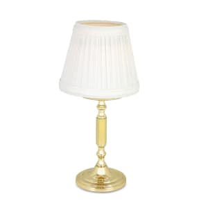637-80416 La Rue Candle Lamp - 3 11/32"D x 10 1/2"H, Marlowe White/Polished Brass Base